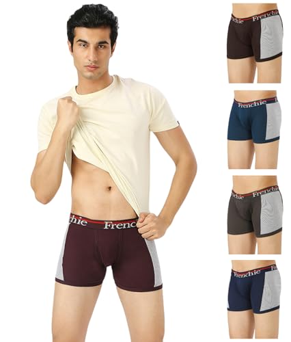 Image of Frenchie Ace Men's Cotton Rib Trunks in Stretchable, Breathable Innerwear Trunks