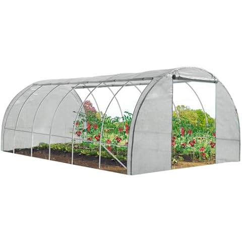 Serre Tunnel de Jardin IDMarket 18m² Cover