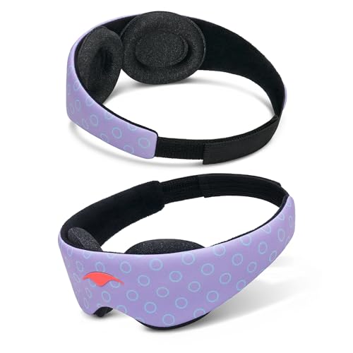 Manta Kids Sleep Mask - Comfy & Cute Blackout Sleeping Mask with Adjustable Eye Cups, Soft & Breathable Machine Washable Kids Eye Mask for Girls, Boys, Toddler Aged 6+ (Periwinkle)