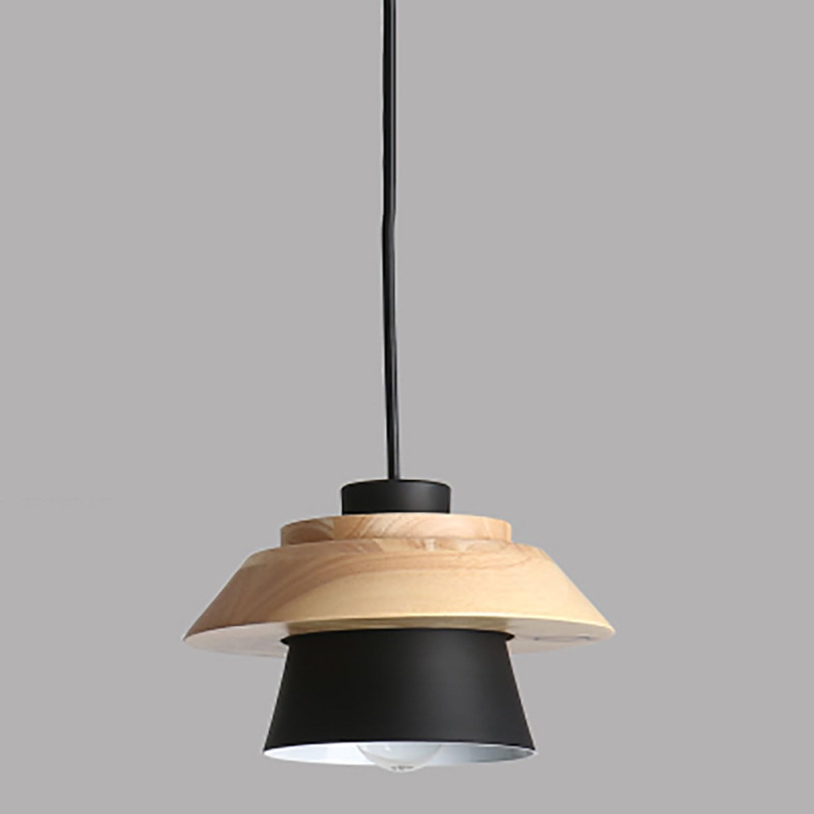 Rszcsmo Black Simple Log E26 Bedside Pendant Light 7.87In Multi-Color Aluminum Single-Head Dining Hanging Lamp, Balcony, Stairwell, Dining Table, Lighting Fixture