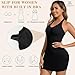 JOYSHAPER Shapewear Slip Dress with Built in Bra for Women Halter Shapewear Dress Tummy Control Full Slips Adjustable Strap Under Dresses Black M