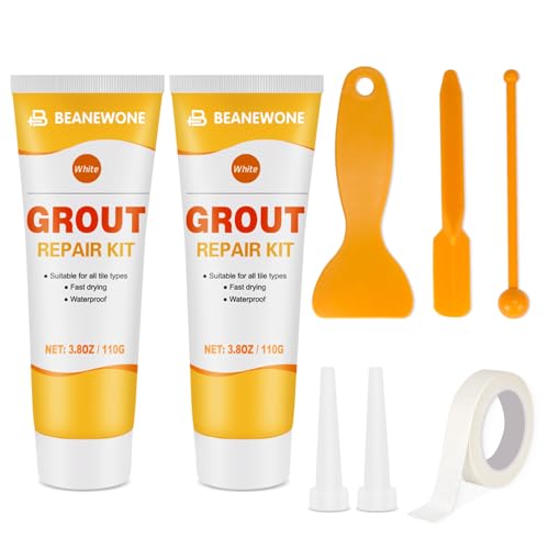 Beanewone Blanqueador de Juntas, 2 x 110 g de Baldosinin Blanqueador de Juntas, Juntas Azulejos Para Baños, Cocinas, Suelos, etc