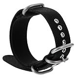 CLISPEED Correa de Reloj de Lona Resistente con Hebilla de Acero Inoxidable Banda de Repuesto y Duradera para Reloj Correa Negra de Algodón y Nylon Suave