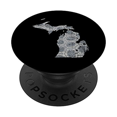 Great Lakes Shaped Men Women Summer Petoskey Stone Michigan PopSockets Swappable PopGrip