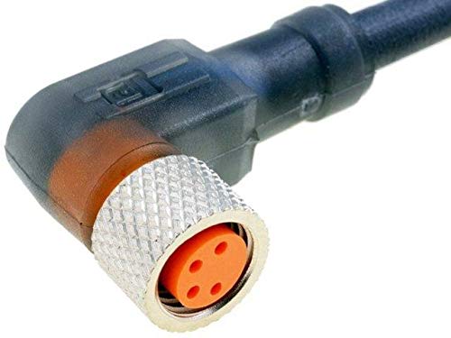 Cordon de raccordement connecteur M8 4 PIN femelle 90° coudé avec câble 2m 28382