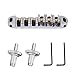 1 Set Guitar Roller Bridge, Alloy Roller Saddle Bridge Replacement Part Electric Guitar Set for Style 6-String Electric Guitar (Silver)