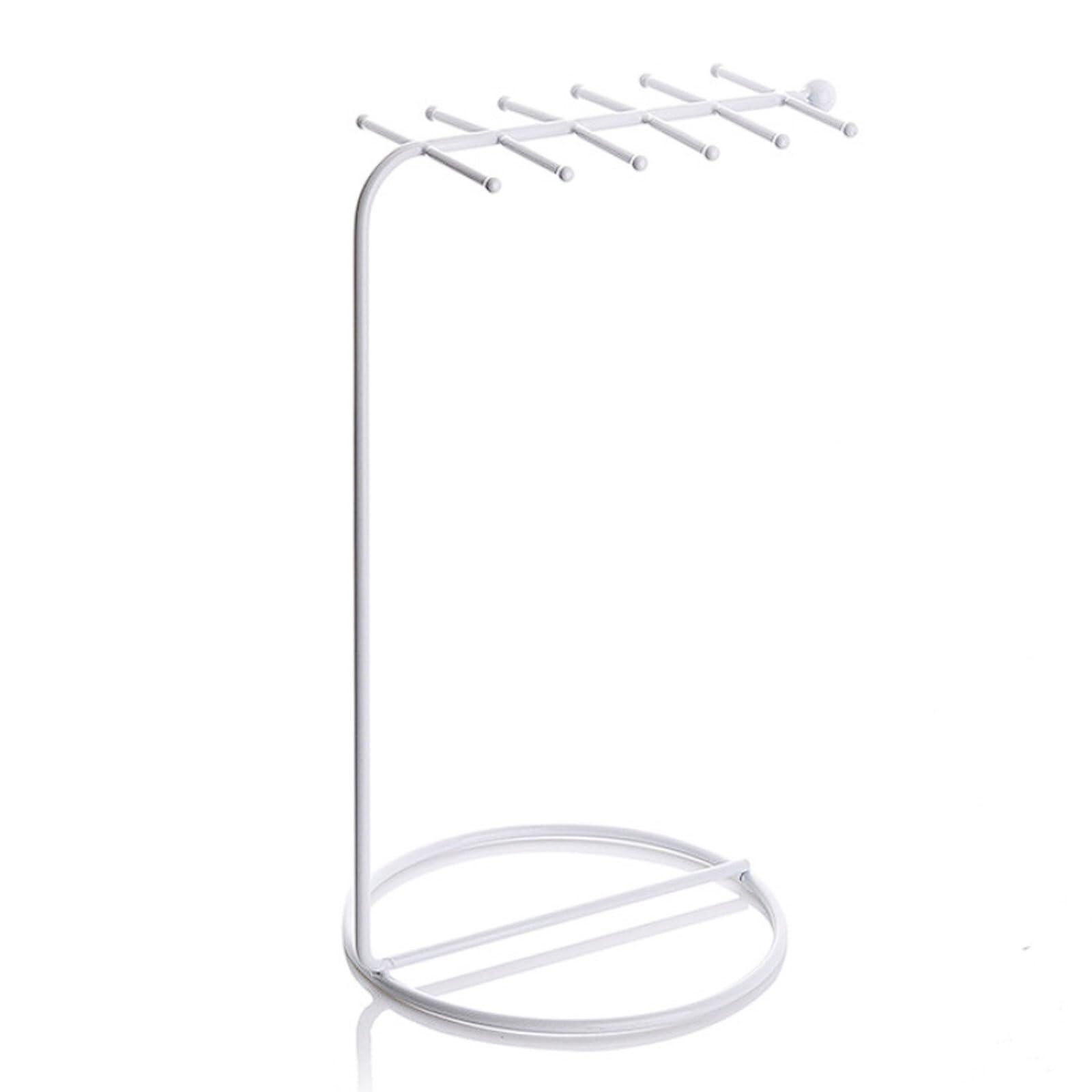Wxuultgjr Wei� Home Jewelry Display Stand Double-Sided Jewelry Easel Stand Iron Bracelet Showcase Holder Earring Organizer Tree Keychain Tower Rack(Wei�)