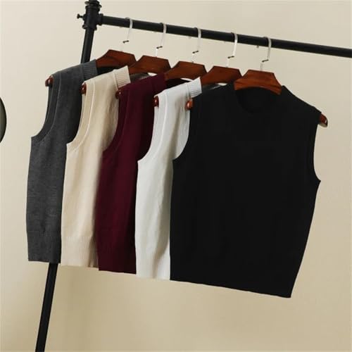 Women's Knitted Sweater Vest, Warm Padded Sleeveless Pullover, Layering Top for Fall Winter2