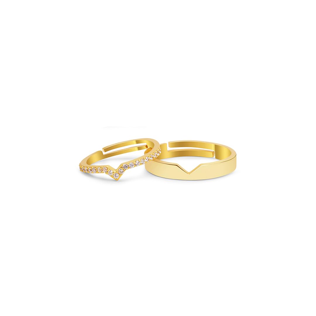 March by FableStreet 925 Sterling Silver 18k Gold Plated Love Forever Silver Couple Rings| Gift for Women & Girls | Certificate of Authenticity and 925 Stamp | 1-year plating Warranty (B0CTK7TPMF) Amazon Price History, Amazon Price Tracker