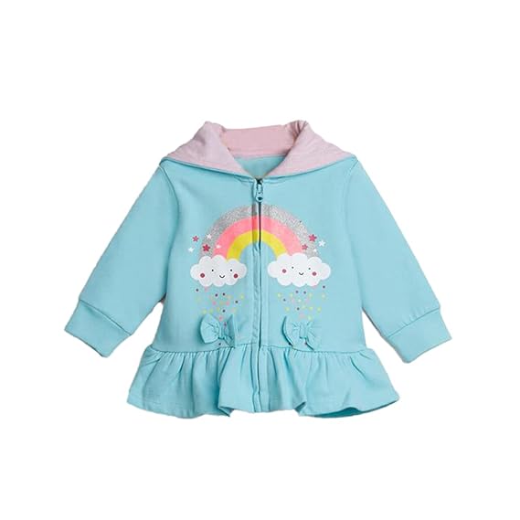 Karrot by Shoppers Stop Printed Cotton Hood Infant Girls Sweatshirt (A21700GSSHT413-P)