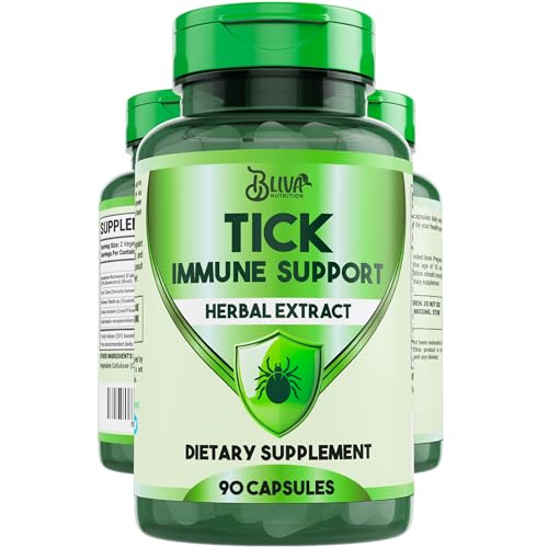 BLIVA Tick Immune Support Supplement - Japanese Knotweed Cats Claw Chinese Skullcap Cryptolepis - Advanced Tick Herbal Complex Formula - 90 Vegan Capsules