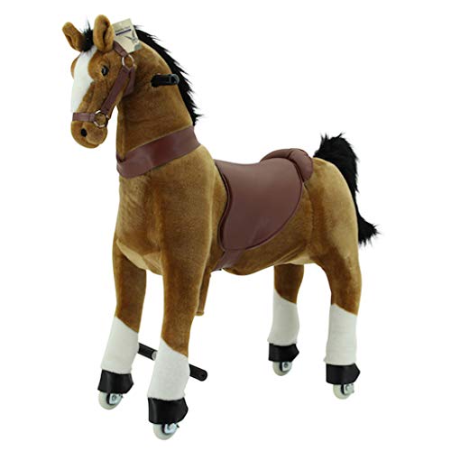 Sweety Toys 7363 Reittier groß Pferd Brownie auf Rollen für 4 bis 9 Jahre -Riding Animal – Bild 3
