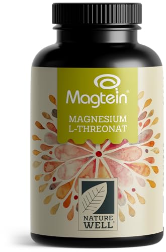 Magtein® Magnesium Threonate Kapseln 120x - optimal hochdosiert: 2000 mg Magnesium-L-Threonat pro Tag - innovative, patentierte Magnesium-Form - laborgeprüft mit Zertifikat - Vorrat für 30 Tage