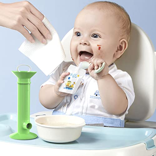 10Pcs Set Baby Food Pouch Maker Reusable Pure Color Pouches Toddler Fruit Squeeze Puree Filler For Kids (Blue) #TOP6