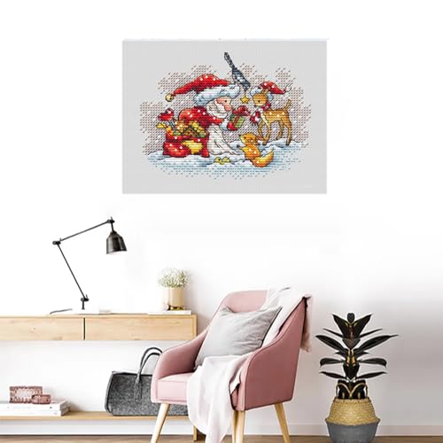 Lauboruan SZX Christmas Santa Cross Stitch Kits For Adults, Christmas Painting Pattern Counted Pattern Needlepoint Kits Crafts Dimensions Cross-Stitch Stamped Kits Embroidery Arts Craft Kits thumb #3