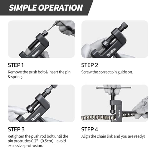 Image of 15Pcs Motorcycle Chain Breaker and Rivet Tool Kit - Universal Chain Tool for Sizes 25 to 630, Chain Link Removal Tool for Dirt Bike, Bicy, ATV (Blue)