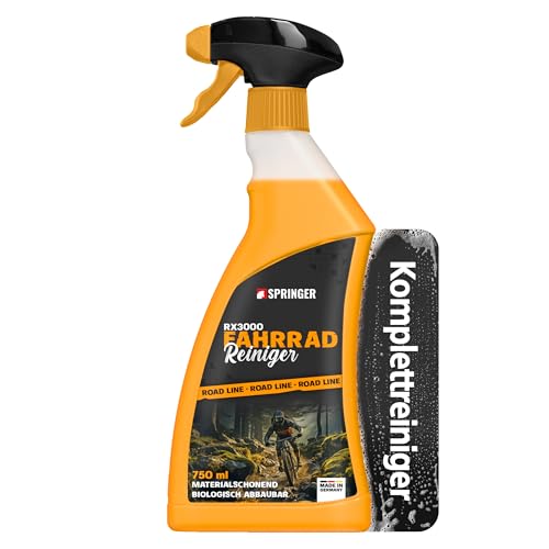 SPRINGER RX3000 - - Fahrradreiniger 750ml - - Made in Germany - - Säurefreies Fahrrad-Reinigungsmittel - - Komplett-Spray mit gut haftender Gel Formel - - Fahrradpflege für alle Räder