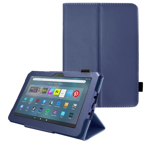 TECHGEAR Hülle für Neue Fire Max 11 Tablette (13. Generation) PU Leder Slim Hülle mit Ständer und Handschlaufe [Auto Schlaf/Wach] Schutzhülle Tasche für Amazon Fire Max 11 2023 - Denim Blue