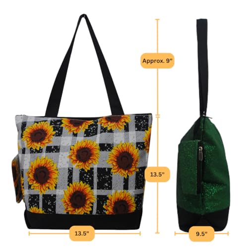 Image of NGIL Medium Top Zipper Closure Canvas Tote Bag with Attached Matching Coin Purse For Moms and Nurses