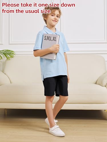 ohd 3 pack boys school uniform shorts casual summer shorts pull on elastic waist boys clothes with drawstring