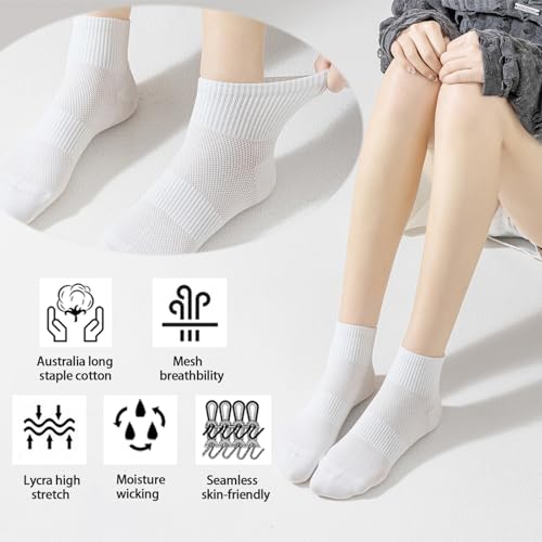 Women's Cotton Crew Socks-Breathable, Moisture-Wicking,Casual&Athletic Wear|Soft Calf Socks with Arch Support4