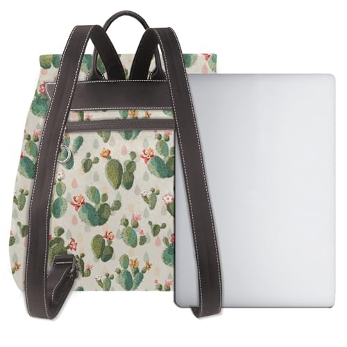 Tropical Cactus Microfiber PU Leather Backpack Lightweight Daypack Bag for Travel Business Commute Gym3