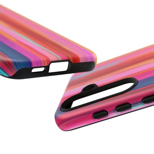 Coque Samsung S24 art abstrait rayures vives rigide mate multicolore