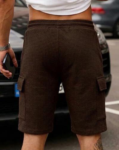 Image of AUSK Classic Relaxed Fit Cargo Stretch Shorts for Mens| Half Pant Cargo Shorts with Pockets | Casual Shorts for Mens