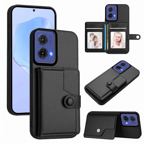 Étui cuir Moto Edge 50 Pro 5G noir clapet chic