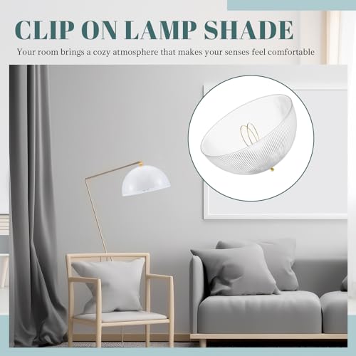 Image of Marsui 4 Pcs Clip on Dome Lamp Shade for A-type Bulb, 7 5 /8 inch Diameter x 4 1 /10 inch Height Ceiling Shade, Soft Glow Easy Clean Light Cover for Basement Hallway (Classic and Pattern,Gold Clip)