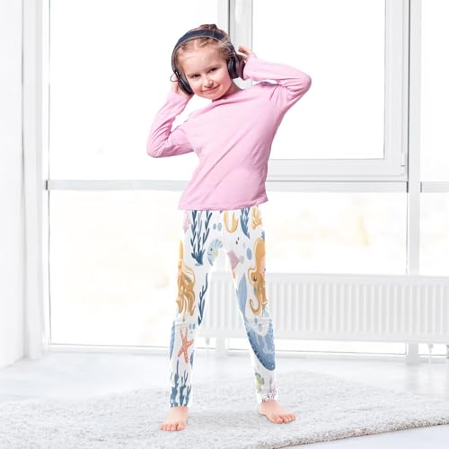 Toddler Girls Leggings Printed Yoga Pants Leggings Sea Princess Mermaid for Kids4