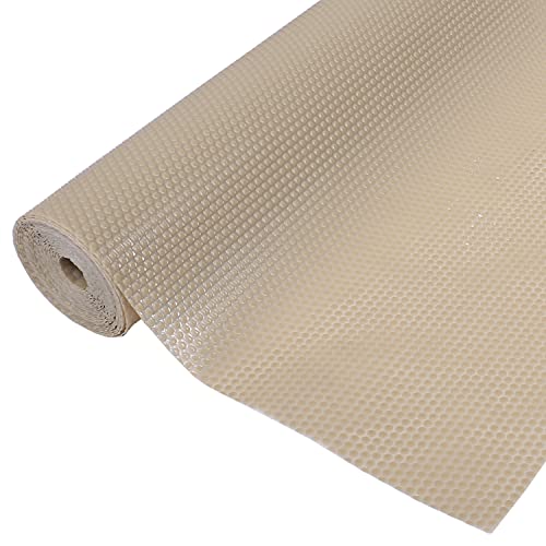 Image of Kuber Industries Shelf Liner | EVA Kitchen Cabinet Shelf Mat | Anti-Slip Bathroom Mat | Fridge Mat | Table Mat | Bubble Texture Wardrobe Mat | 1.5 Meters |1 MM | Beige
