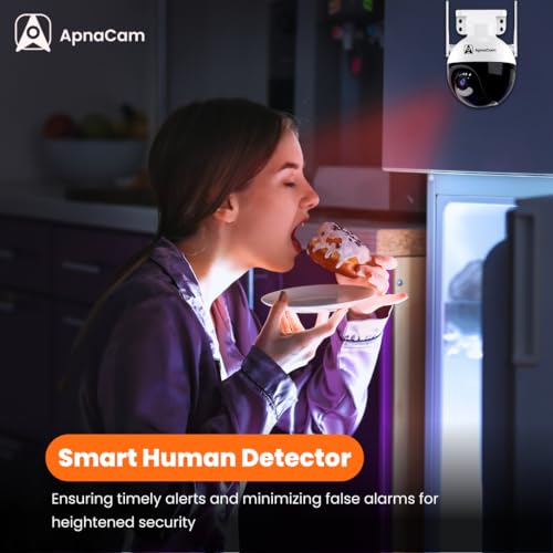 Image of ApnaCam WiFi Dome PTZ Wireless CCTV Camera | Alarm | Motion Alert | Color Night Vision Camera | SD Card Support | Two-Way Audio | 360 Pan & Tilt | Outdoor Security Camera