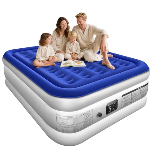 Xsleep Queen Air Mattress with Built in Pump 18"Raised Inflatable Mattress Queen Airbed Blow Up Mattress Luxurious Comfort for Home and Guests 80"*60"*18"Air Bed 3 Mins Fast Inflate/Deflate 660lbs Max - image 1