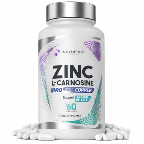 Zinc L-Carnosine PRO 81mg with Copper (Superior Absorption) Zinc L Carnosine Advanced Zinc Supplement Zinc Capsules for Stomach & Digestive Support High Absorption Copper Formula 60 Vegan Capsules