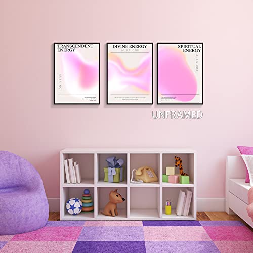Adyggefy 3 Piece Pink Gradient Aura Energy Canvas Wall Art Trippy Positive Affirmations Room Aesthetic Posters Modern Minimalist Angel Number Spiritual Quotes Prints Paintings Decor 12X16In Unframed #TOP6