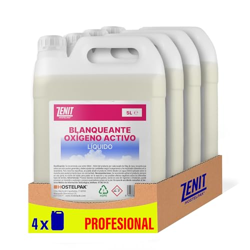 Hostelpak | 4 x 5L - Oxígeno activo líquido Blanqueante de ropa