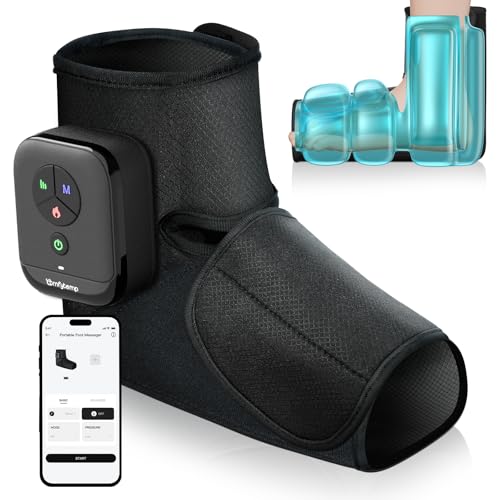 Comfytemp Wireless Massaggiatore Piedi Circolazione, Allevia la Fatica, Massaggio Airbag Portatile, Controllo Tramite App Fai Da Te, Funzione Riscaldante, Adatto per Caviglie e Piante,Regali per Papà