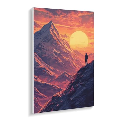 数字油絵 ラッセン 夕暮れ時に遠くを見つめる旅行者 デジタル油絵 数字キットによる絵画 DIY絵 手塗り 魅惑的な色彩の風景 イラストアート 数字キット塗り絵 壁飾り ホーム オフィス装飾 数字塗り絵 手工芸 初心者 大人 子供 贈り物 45×60cm