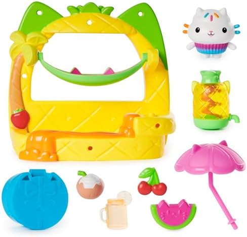 Gabby's Dollhouse, balkon oyun seti Kuchi’nin Meyve Suyu Barı, 8 parçalı set, kedi figürü ve oyuncak bebek evi aksesuarları, 3 yaşından itibaren - Görsel 1