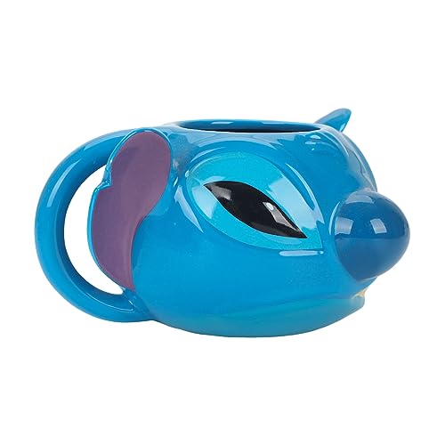 Taza de cerámica azul con figura de Stitch, 16 oz miniatura 3