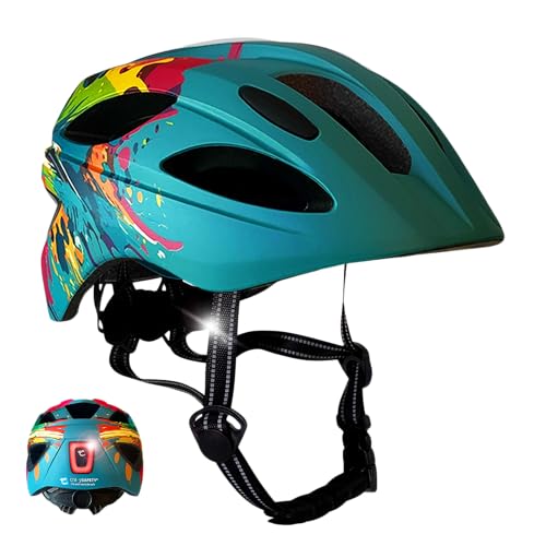 Kinderfahrradhelm Splash blau | Fahrradhelm für Kinder von 6-12 Jahren für Fahrräder,...