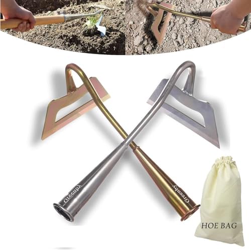 Garden Hoe, Weeding Tool, Full Stainless Steel Hollow Hoe, Heavy ...