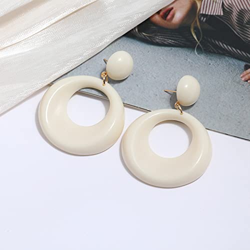 70s Earrings Retro White Acrylic Hoop Earrings 70s Accessories for Women 70s Jewelry Disco Outfits for Women3