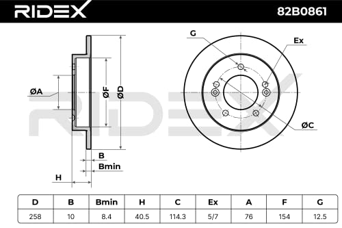 2x RIDEX Disco freno 82B0861 posteriore per ix20