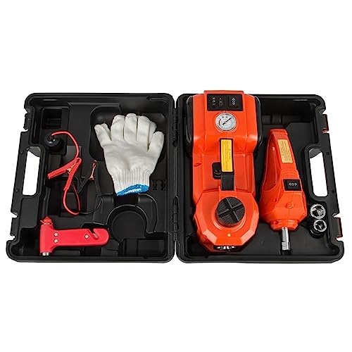 Kit de gato hidráulico eléctrico for coche de 12V, 45CM + llave, inflador de neumáticos, luz LED, herramienta de reparación de automóviles de elevación de neumáticos portátil herramientas eléctricas(3