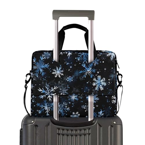 Maletín portátil ALAZA Blue Snowflakes 13-15.6 pulg miniatura 3