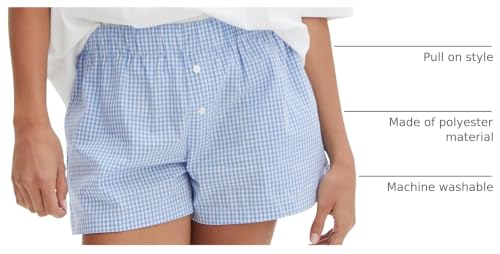 Image of Pivanzore Y2k Plaid Shorts for Women Casual Elastic Waist Aesthetic Lounge Bottom Baggy Pajama Shorts Boxers Sleepwear