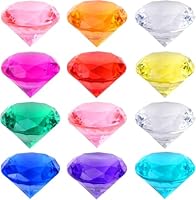 Realjoy 12 Stück Edelsteine für Kinder, 40mm Groß Acryl Diamanten,Diamantkristalle Transparent,Kunststoff Diamanten Deco für Vasen, Tischdeko, Party Mitgebsel, Hochzeit(10 Farbe)