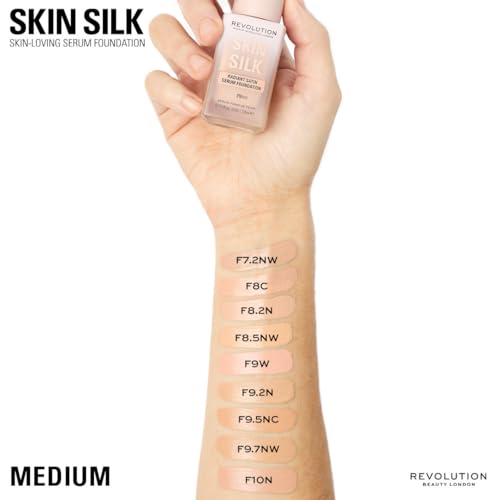Image of Revolution Skin Silk Radiant Satin Serum Foundation, F8C Medium Skin Tones